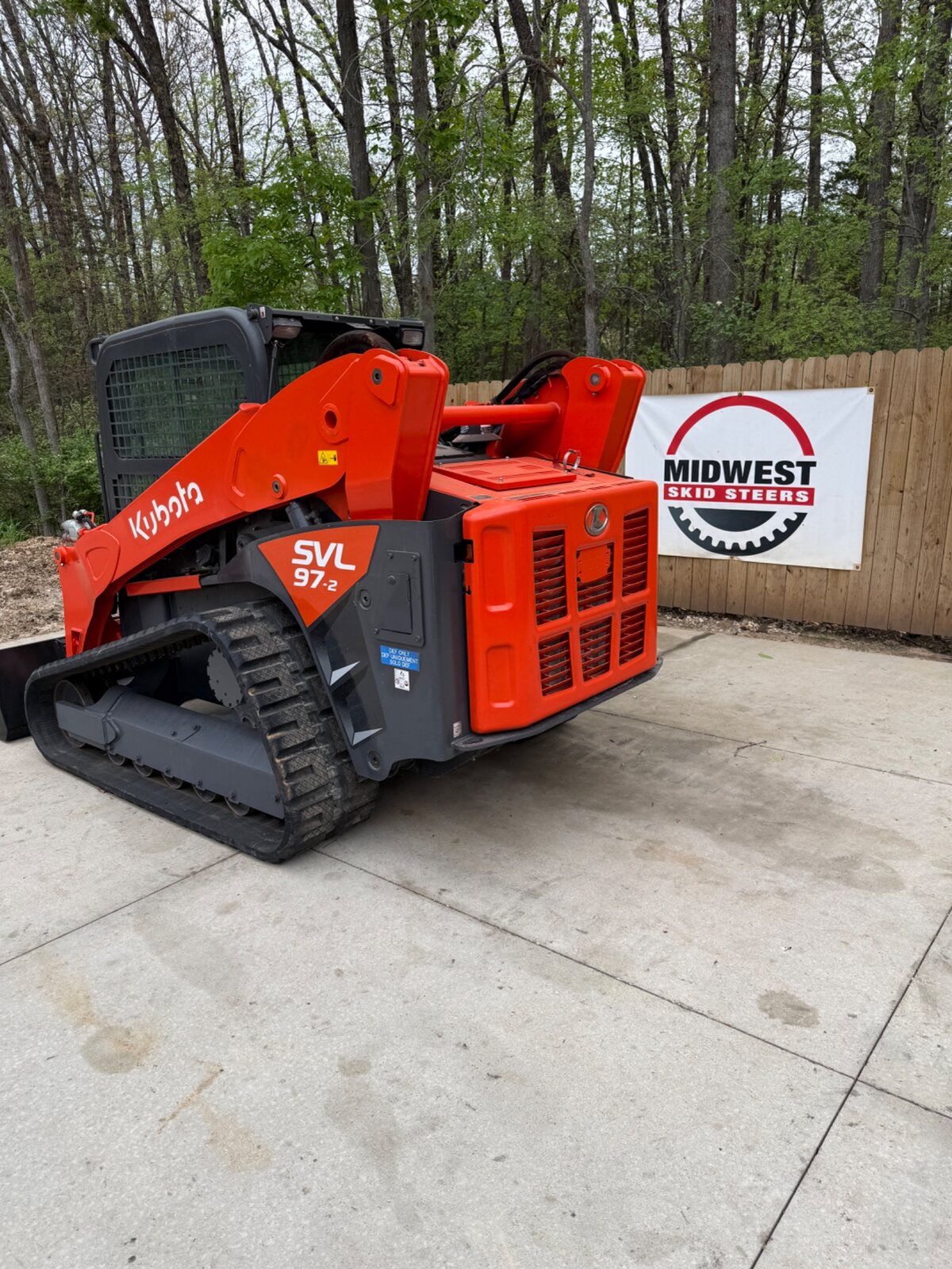 Kubota SVL97-2 left rear three-quarter view