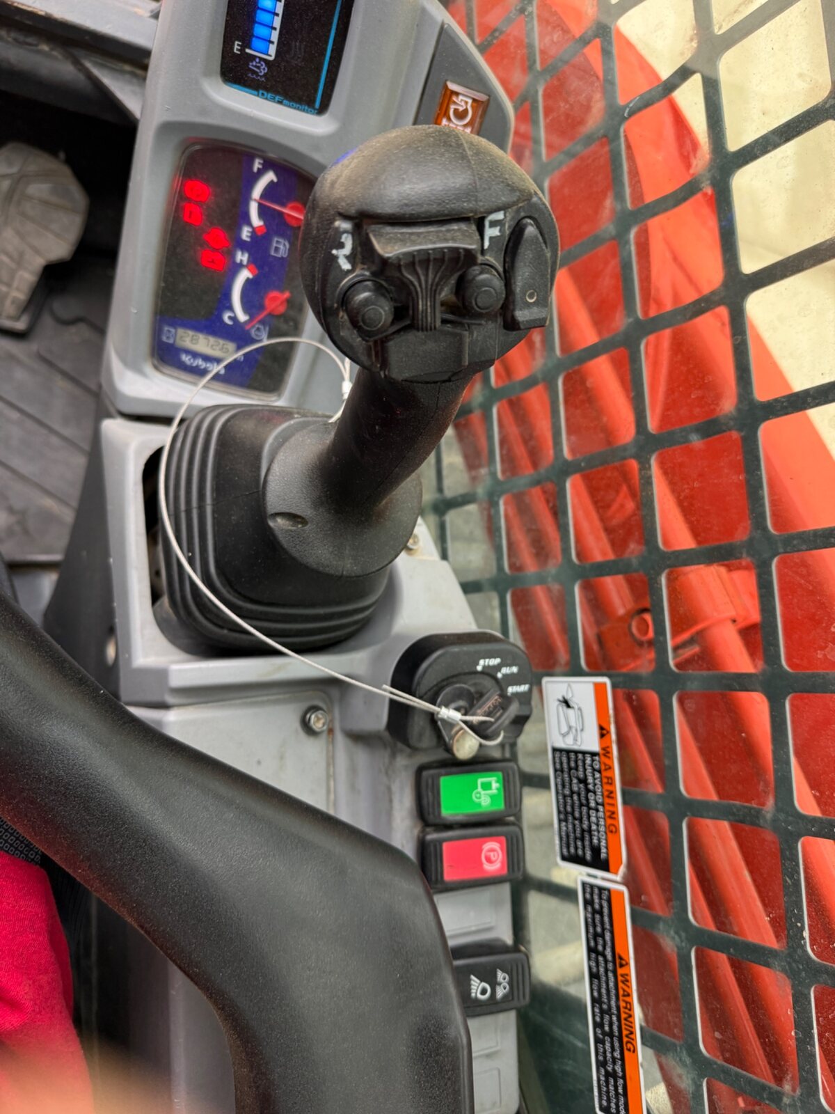 Kubota SVL97-2 instrument panel and right joystick