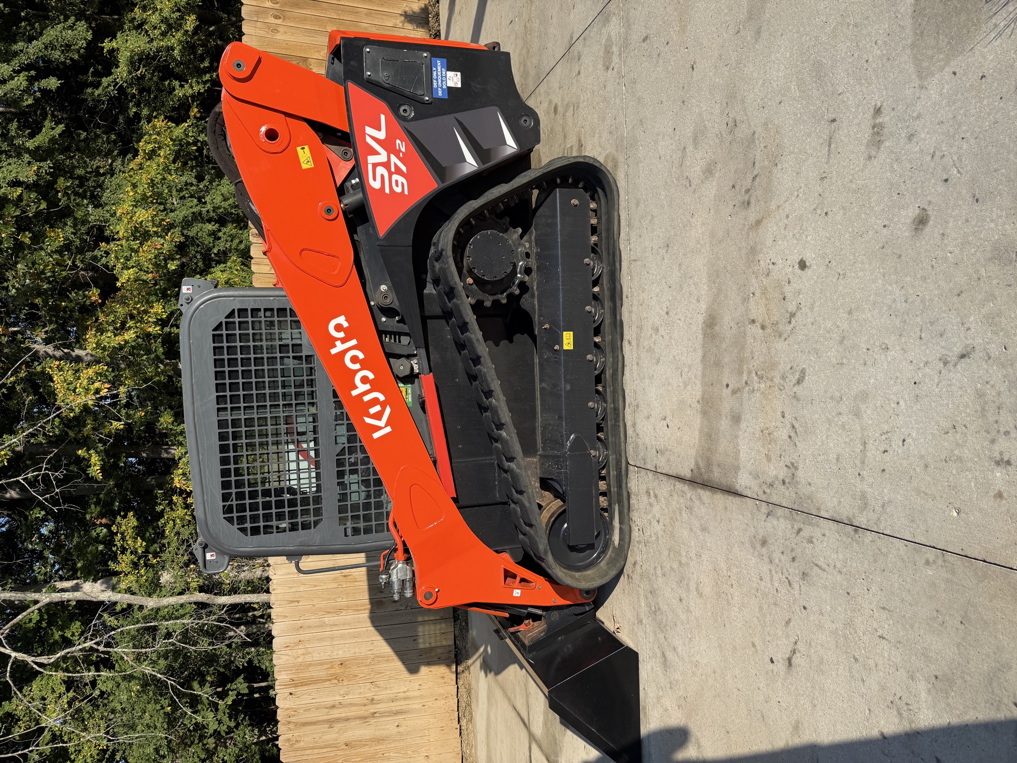 Kubota SVL97-2 full side profile showing its rubber track
