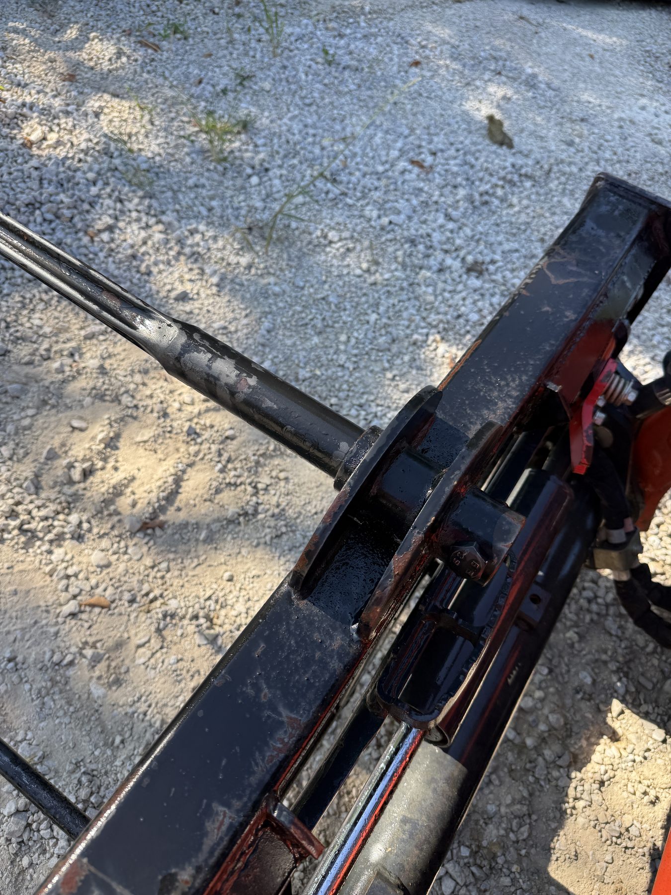 Bale spear shaft and tapered tip detail