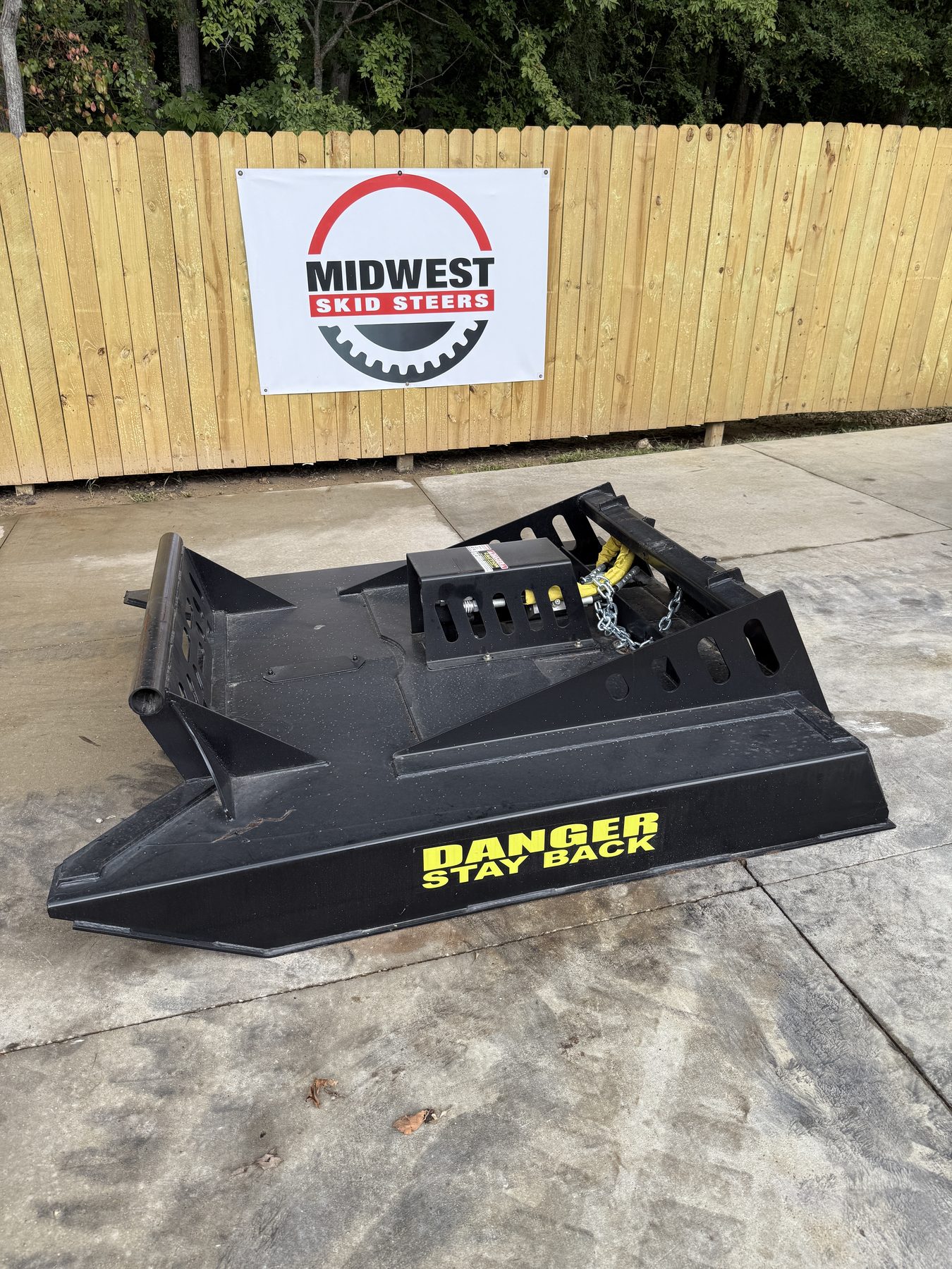 American-made skid steer brush cutter ready for work
