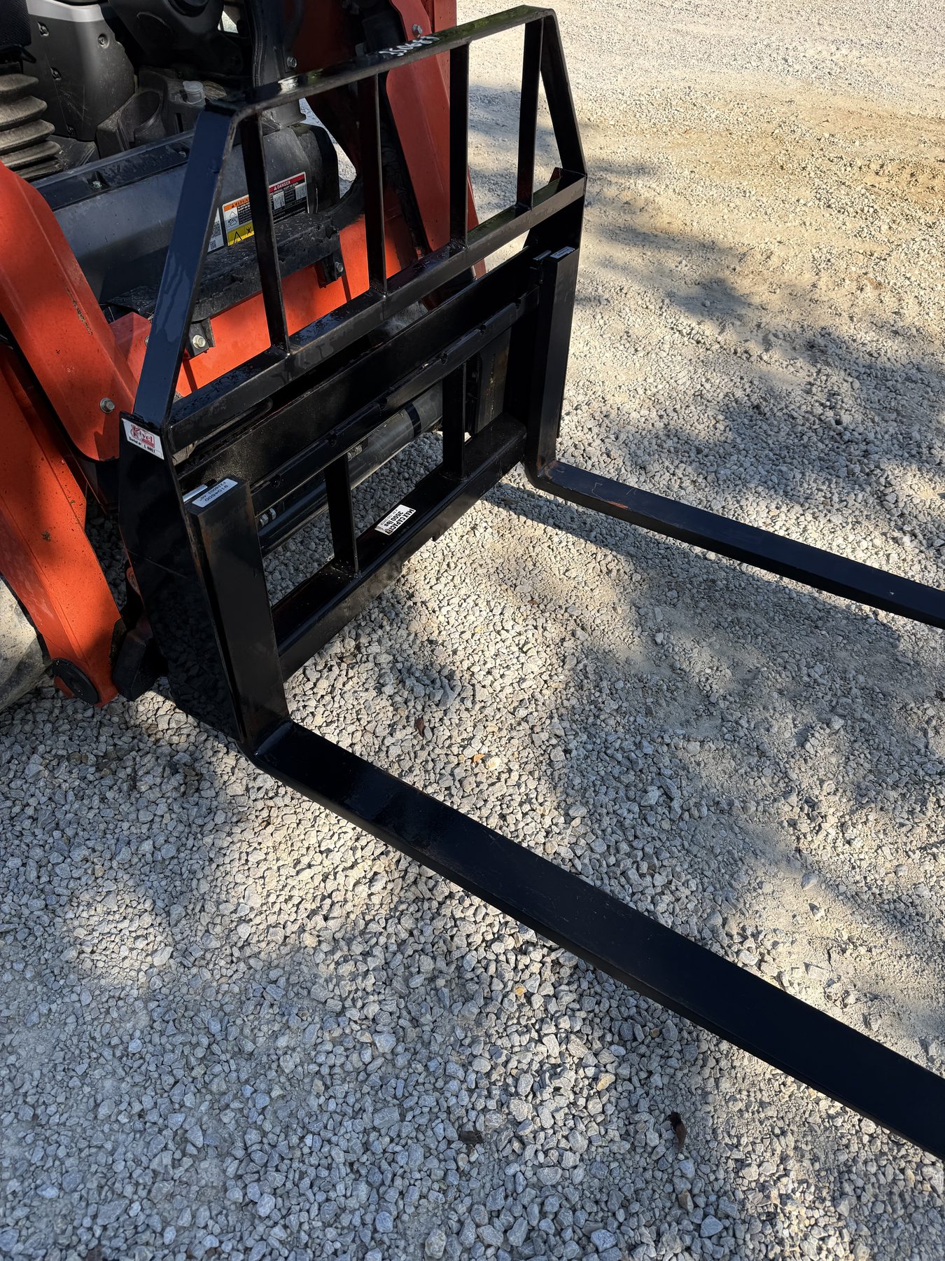 Standard pallet forks from a front three-quarter angle
