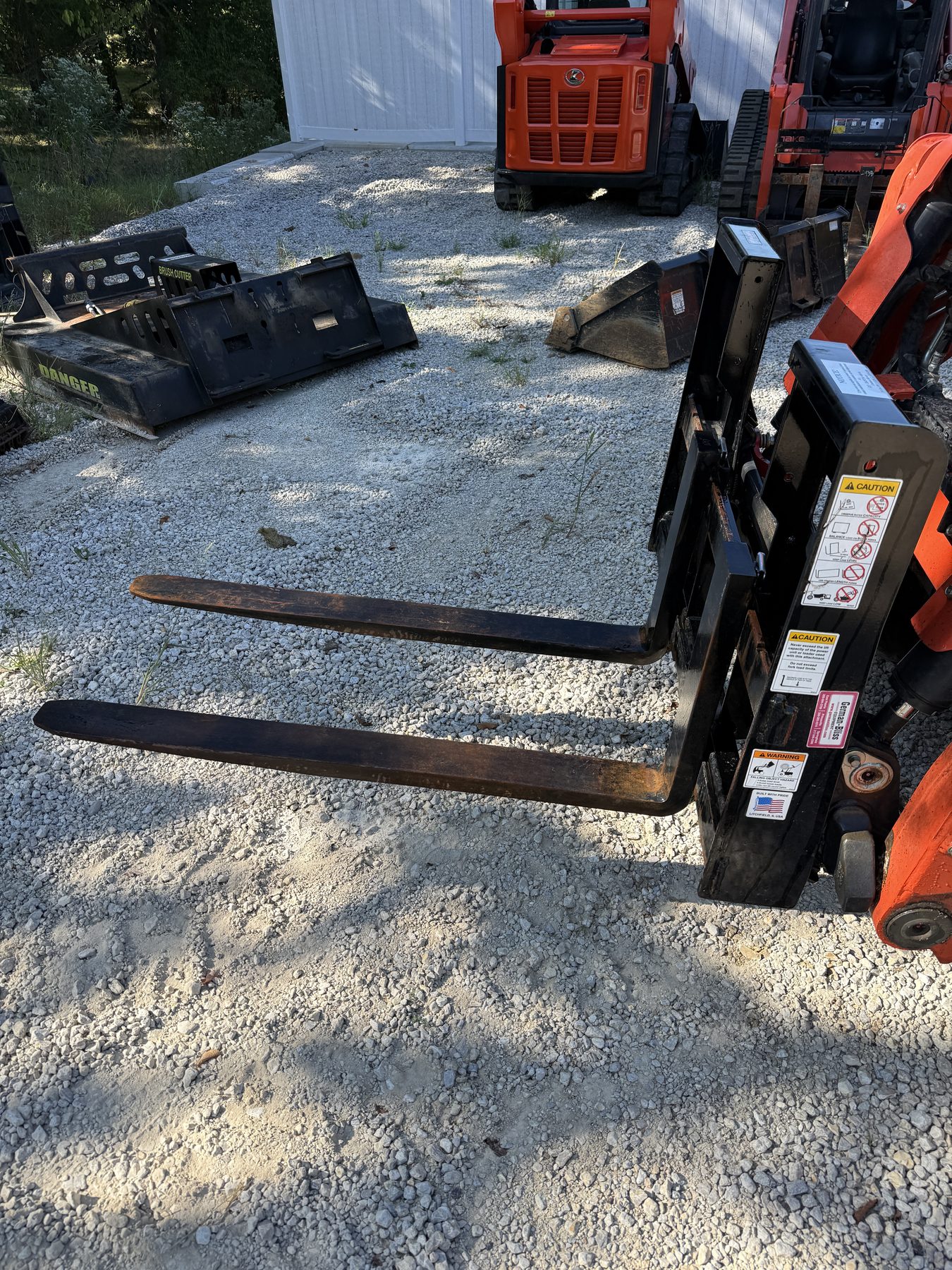 Long pallet fork tines shown from the side